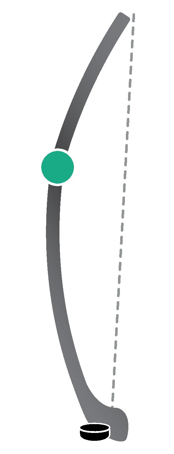 High Kick hockey stick flex point diagram